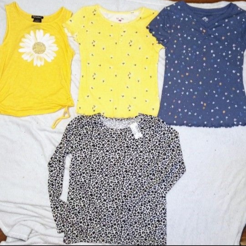 Lot of 4 Girls Tops Sz 10/12 NWT, NWOT, and One gently Worn